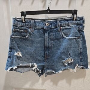 Abercrombie & Fitch Blue Distressed Jean Shorts